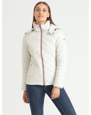 Women Quilted Puffer  Jacket Stone